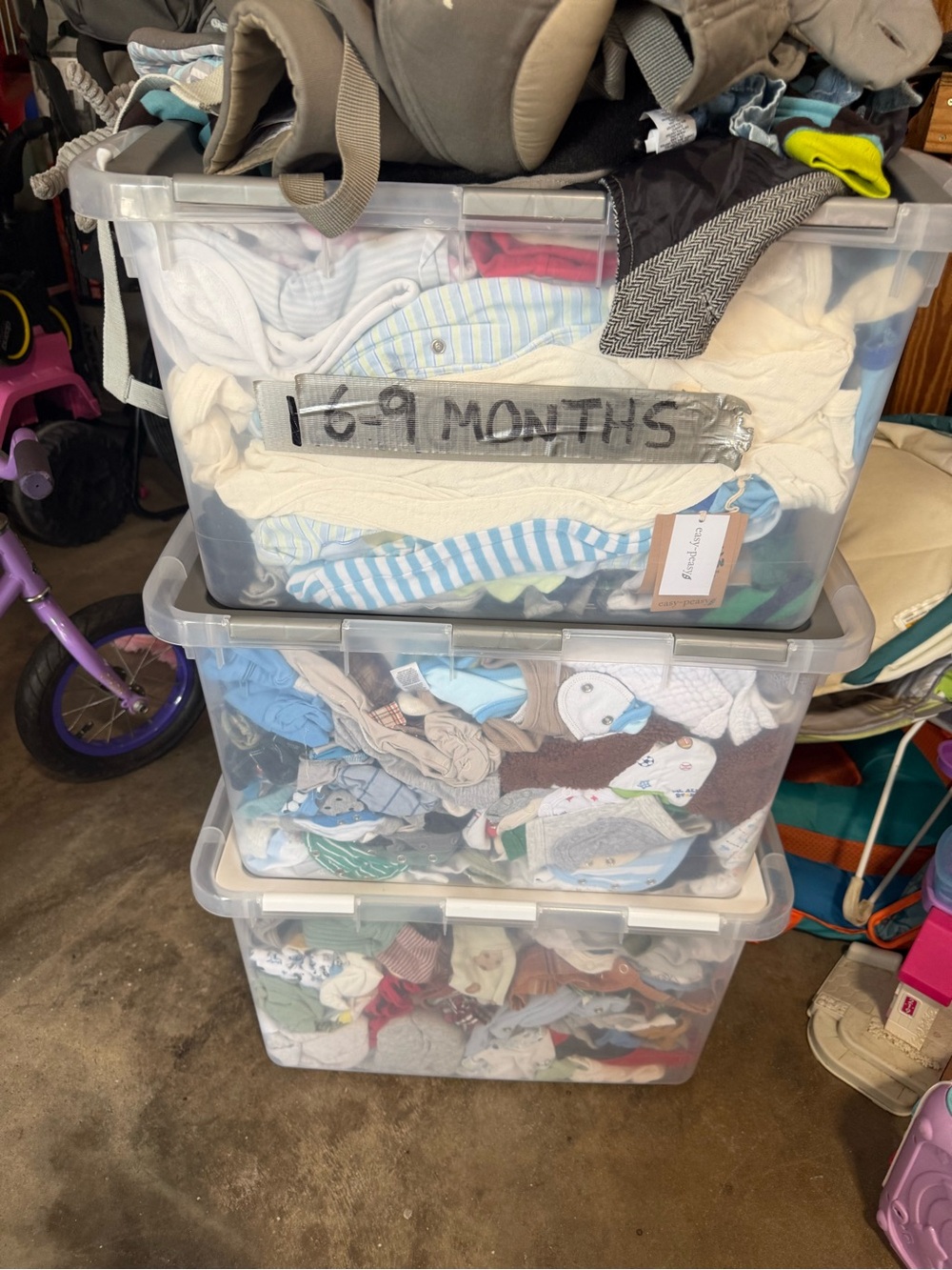 Clear Stackable Plastic Storage Tote with Snap Lids - Clear